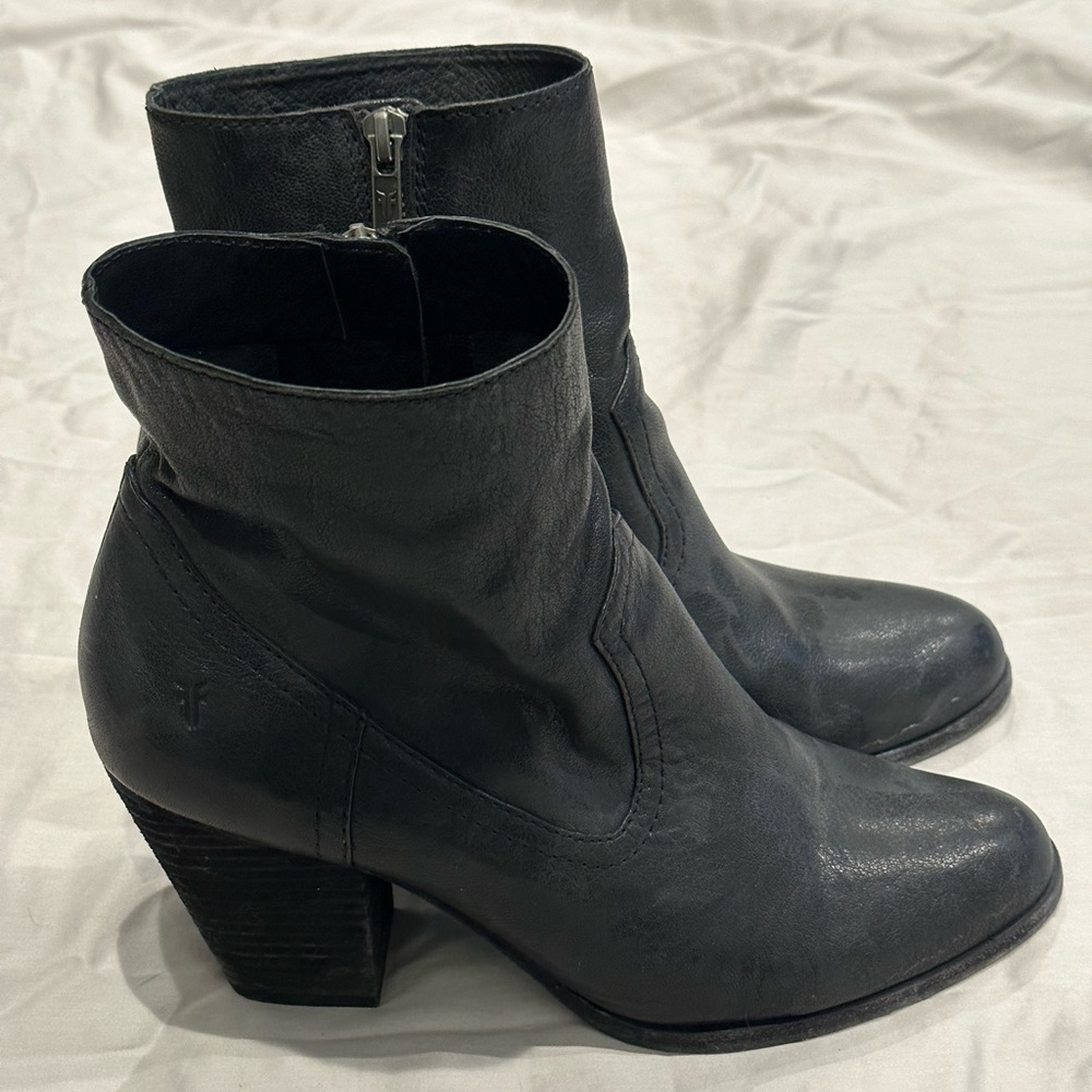 Frye Ankle Boots, Size 11 Black Genuine Leather. Used- Great condition!